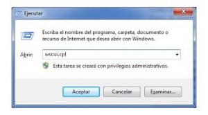 EJECUTAR del Menú Inicio de Windows