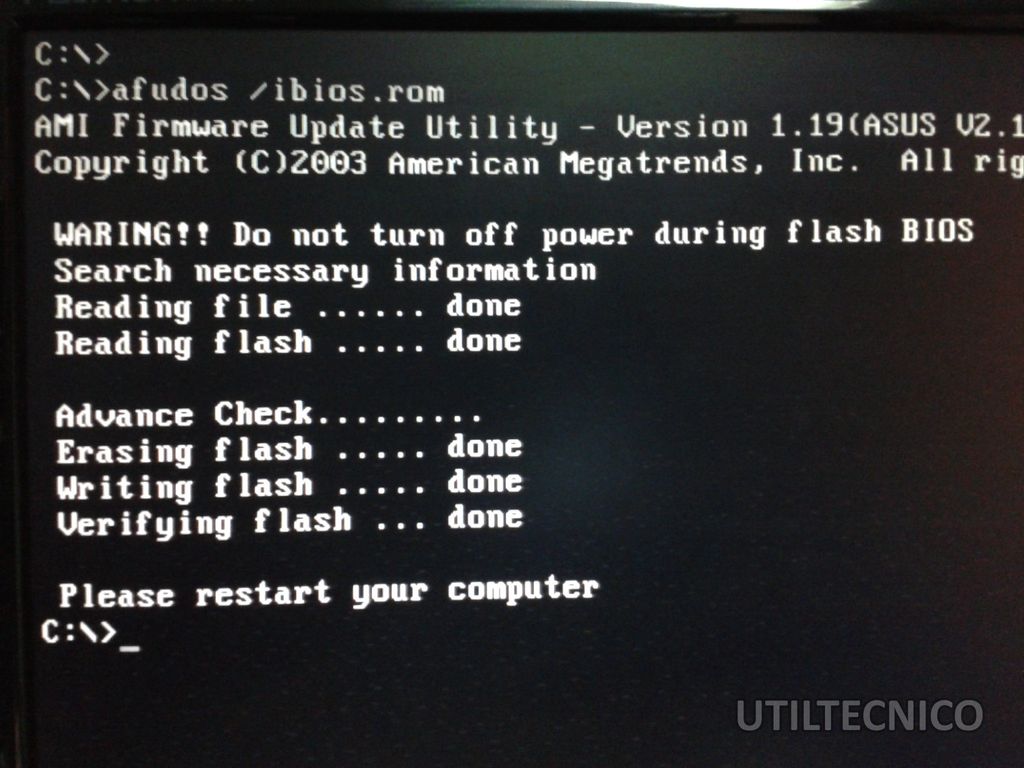 Utilizacion de AFU Bios Utility