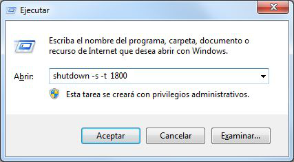 Programar apagado de Windows sin programas Programar apagado de Windows sin programas