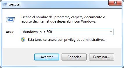 Programar apagado de Windows sin programas Programar apagado de Windows sin programas