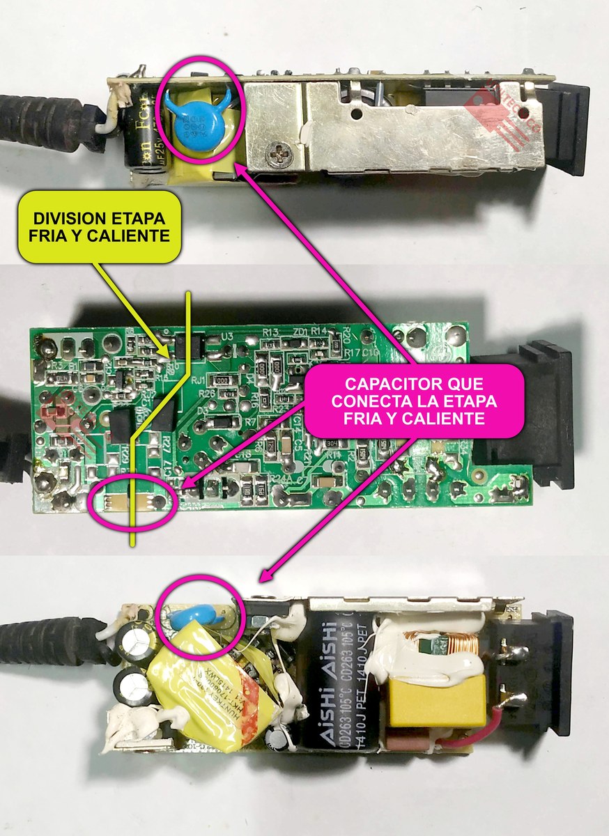 Como identificar el positivo y negativo en un circuito o cargador de notebook