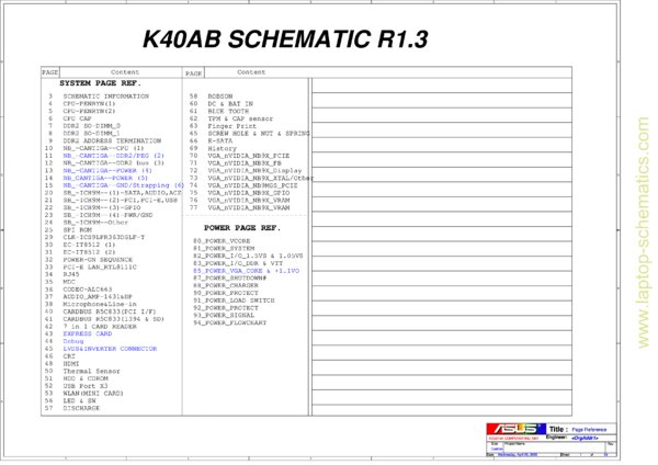 Esquematico Asus K40AB Rev 1.3