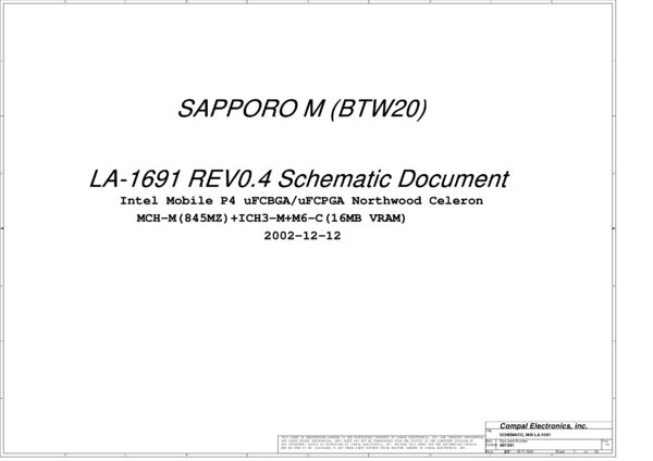 Esquematico Compal LA-1691