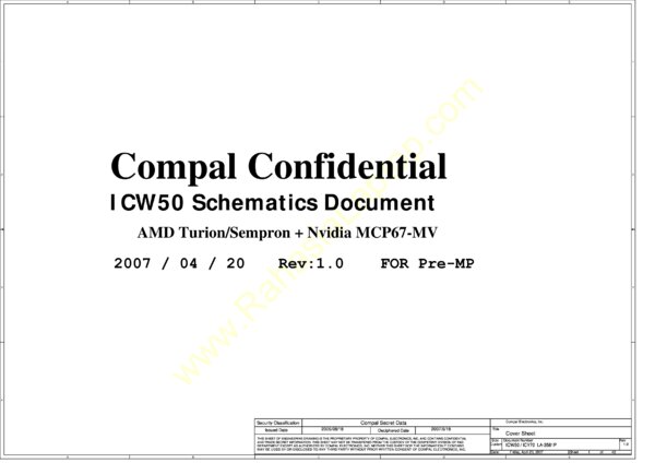 Esquematico Compal LA-3581P ICW50 ICY70 Rev 1.0