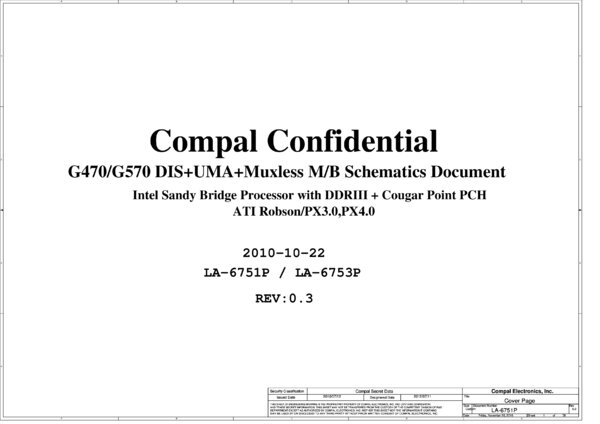 Esquematico Compal LA-6751P LA-6753P Rev 0.3 (Lenovo G470, G570)