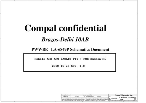 Esquematico Compal LA-6849P Rev 1