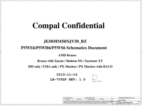Esquematico Compal LA-7092P