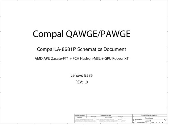 Esquematico Compal LA-8681P Rev 1.0