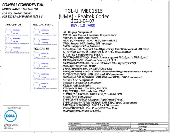 Esquematico Compal LA-L241P