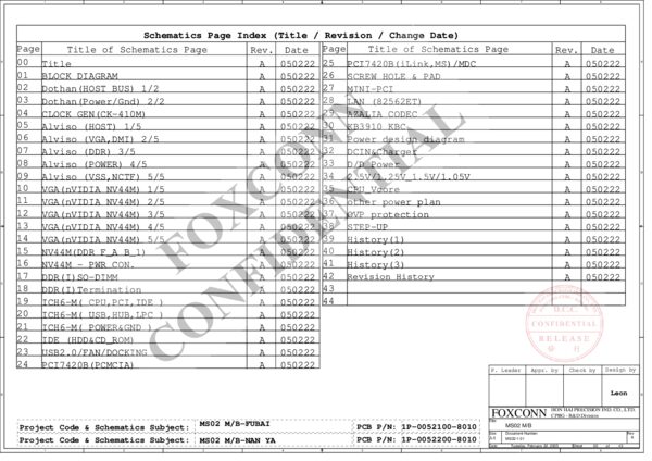 Esquematico Foxconn MS02 MBX-130 Rev A