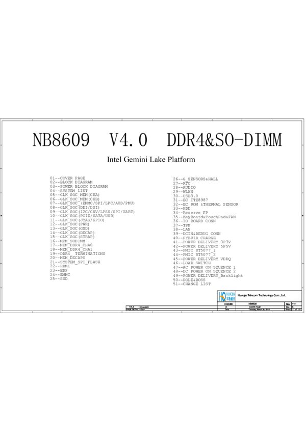 Esquematico Huaqin NB8609 v4.0 Rev 1.0