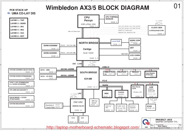 Esquematico Quanta DA0AX3MB6C2 rev 1A