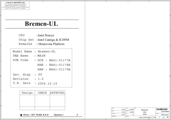 Esquematico Samsung BA41-01223A BA41-01177A BA41-01178A BA41-01179A Rev 1.0 NP-R530, NP-R730)