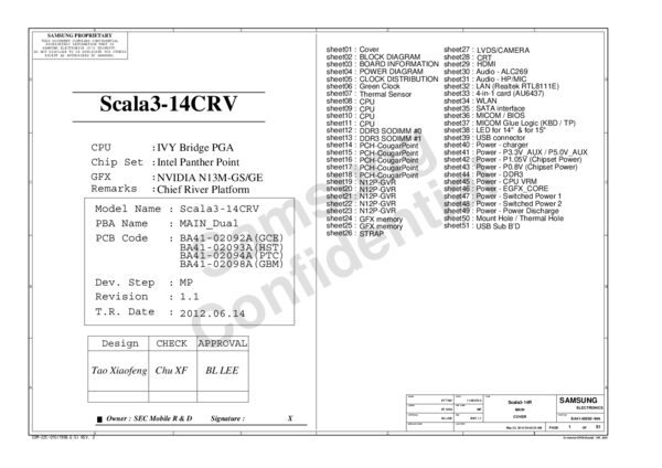 Esquematico Samsung Scala3-14CRV Rev 1.1 NP300