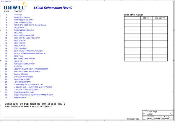 Esquematico UNIWILL L50II0 37GL50200-C0 REV C