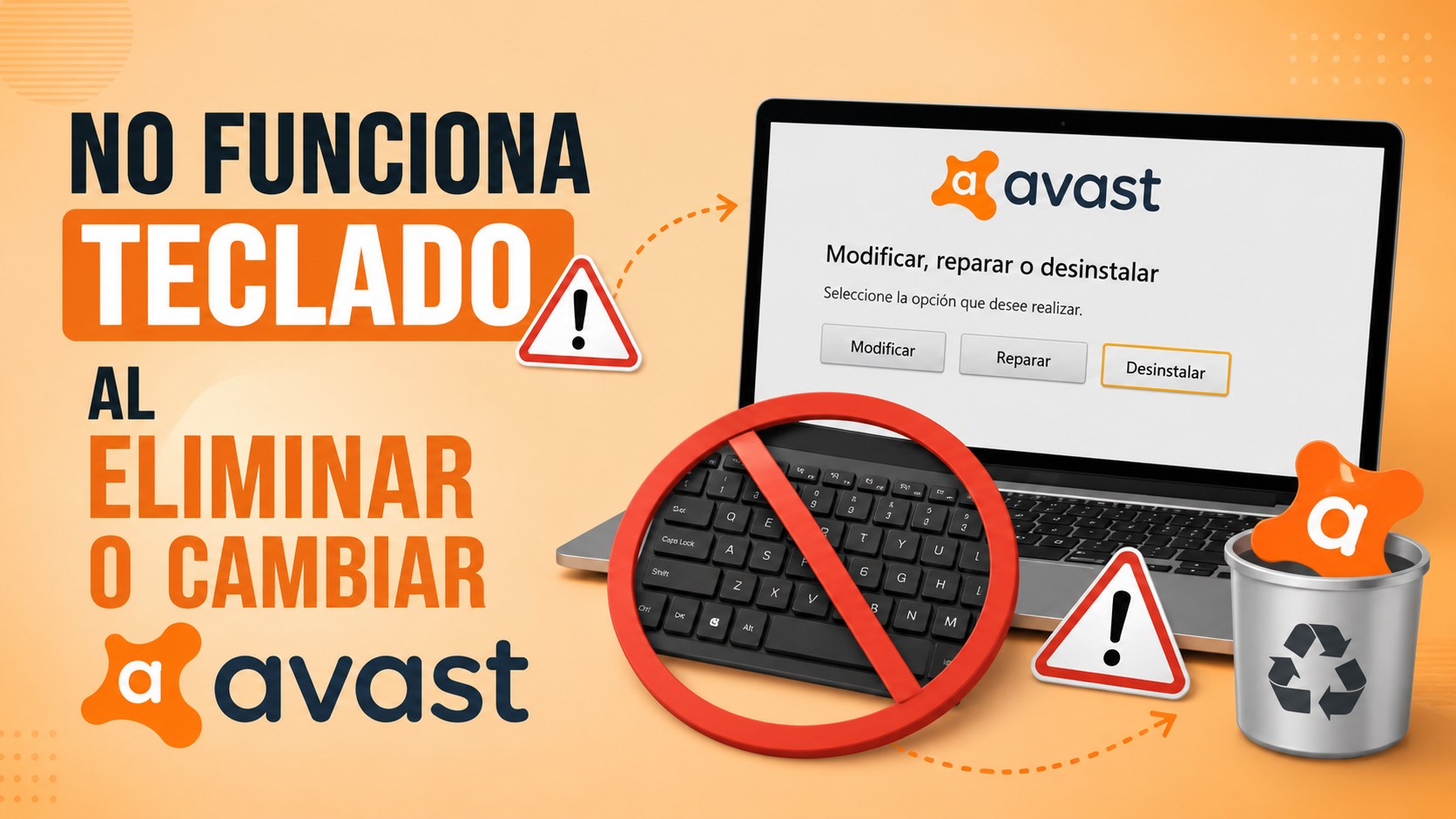 No funciona teclado al eliminar o cambiar Avast