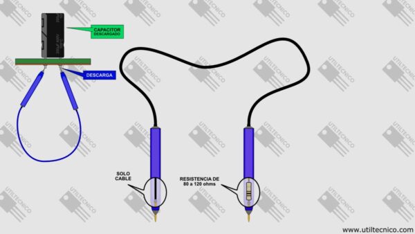 Como descargar un capacitor, descargador de capacitores sencillo