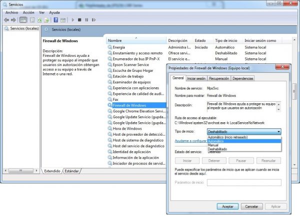 Error 0x000006d9 al compartir impresora en Windows 7