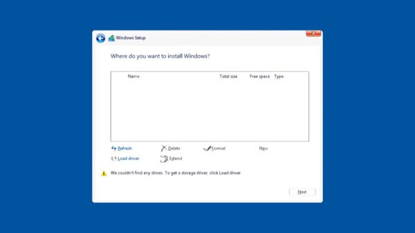 La instalación de Windows no detecta el Disco Duro o SSD nVME eMMC