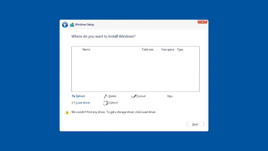 La instalación de Windows no detecta el Disco Duro o SSD nVME eMMC