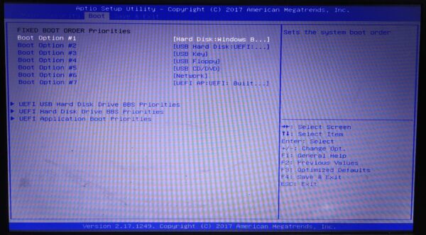 Capturas de pantalla del Bios de netbook G7 SF20BA v2.0