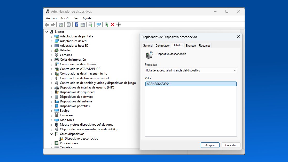Driver Audio ACPI ESSX8336 para Windows 10 y Windows 11